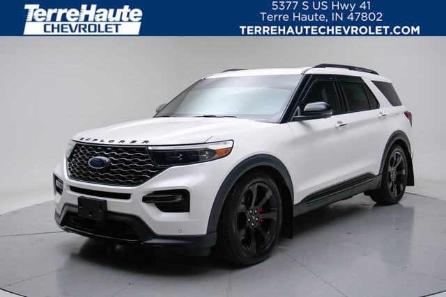 2020 Ford Explorer ST in White — front three-quarter view