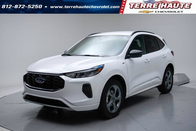2023 Ford Escape ST-Line in White — front three-quarter view