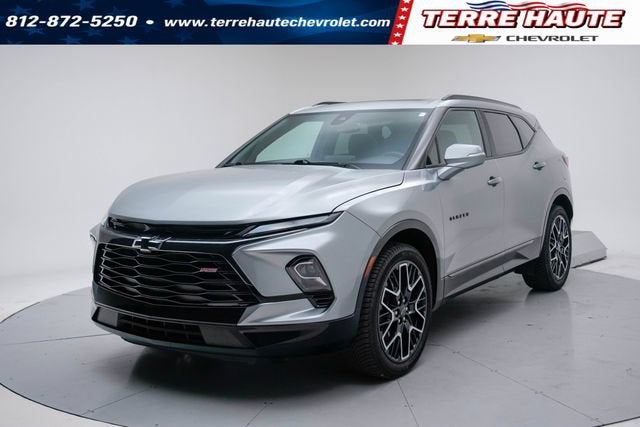 2023 Chevrolet Blazer RS in Sterling Gray Metallic — front three-quarter view