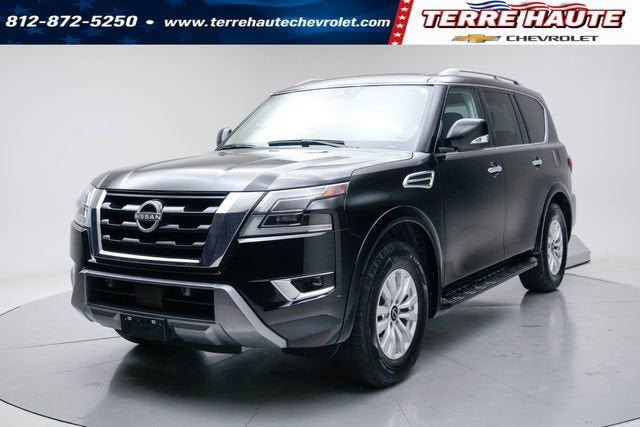 2024 Nissan Armada SV in Black — front three-quarter view
