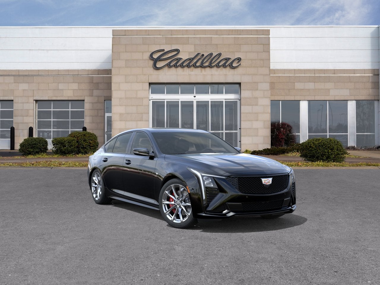 2026 Cadillac CT5 Sport in Black Raven — front three-quarter view