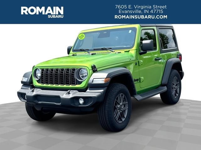 2025 Jeep Wrangler Sport S in Mojito Clearcoat — front three-quarter view