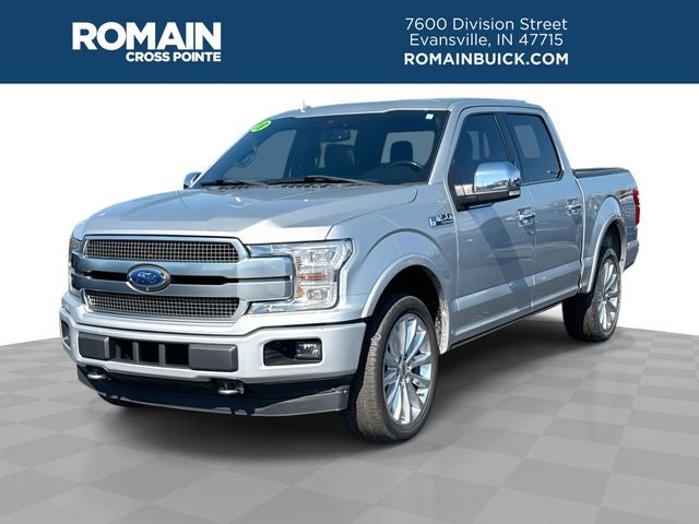 2018 Ford F-150 Platinum in Silver — front three-quarter view