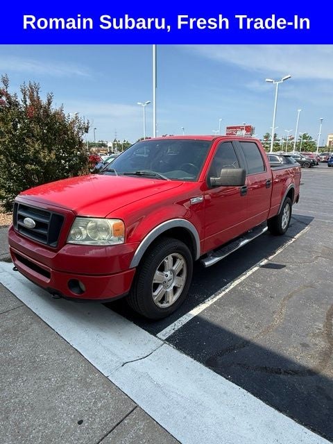 2008 Ford F-150 XLT in Red — front three-quarter view