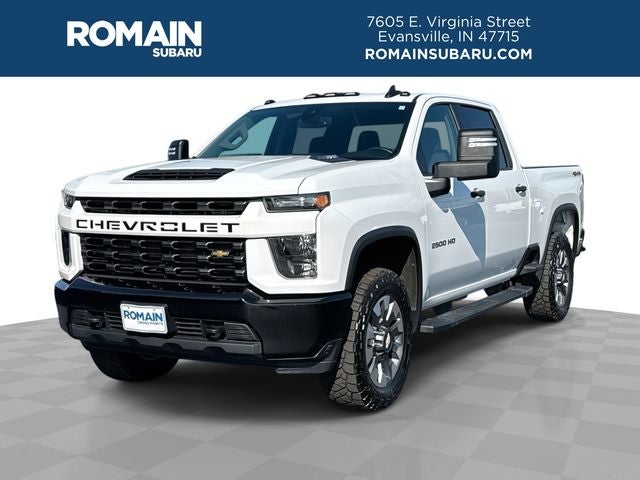 2022 Chevrolet Silverado 2500HD Custom in White — front three-quarter view