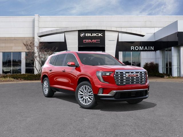 2026 GMC Acadia Denali in Volcanic Red Tintcoat — front three-quarter view