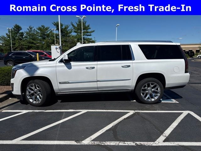 2019 Cadillac Escalade ESV Premium in Crystal White Tricoat — front three-quarter view