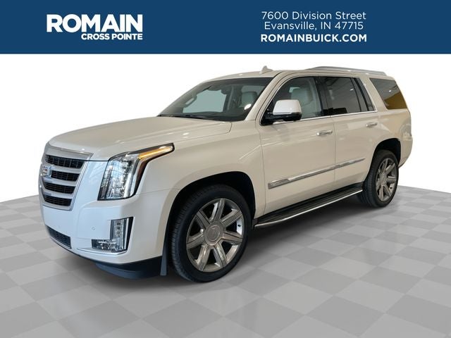 2015 Cadillac Escalade Premium in White Diamond Tricoat — front three-quarter view