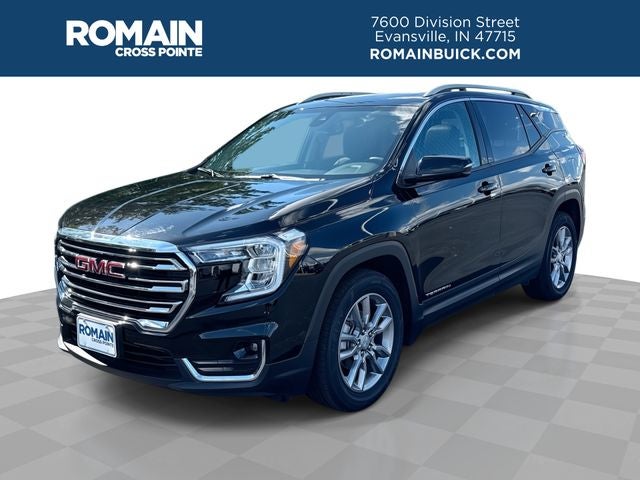 2022 GMC Terrain SLT in Ebony Twilight Metallic — front three-quarter view