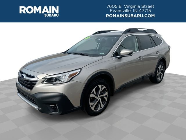 2020 Subaru Outback Limited in Tungsten Metallic — front three-quarter view