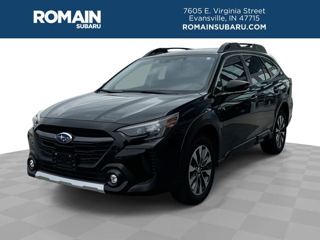 2023 Subaru Outback Limited in Crystal Black Silica — front three-quarter view