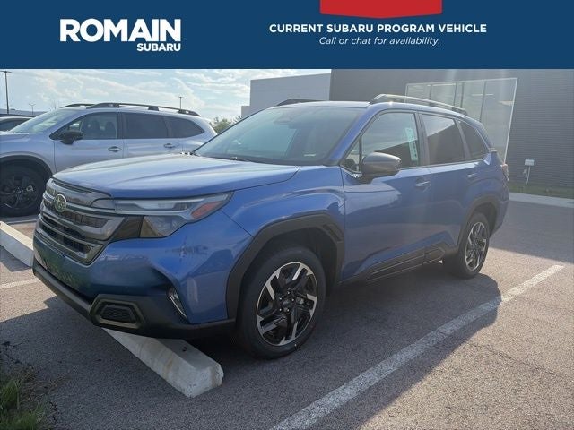 2026 Subaru FORESTER Limited in Daybreak Blue Pearl — front three-quarter view