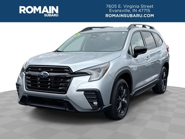 2026 Subaru Ascent Premium in Ice Silver Metallic — front three-quarter view