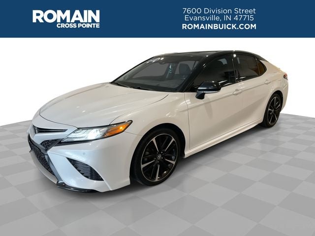 2018 Toyota Camry XSE V6 in White — front three-quarter view