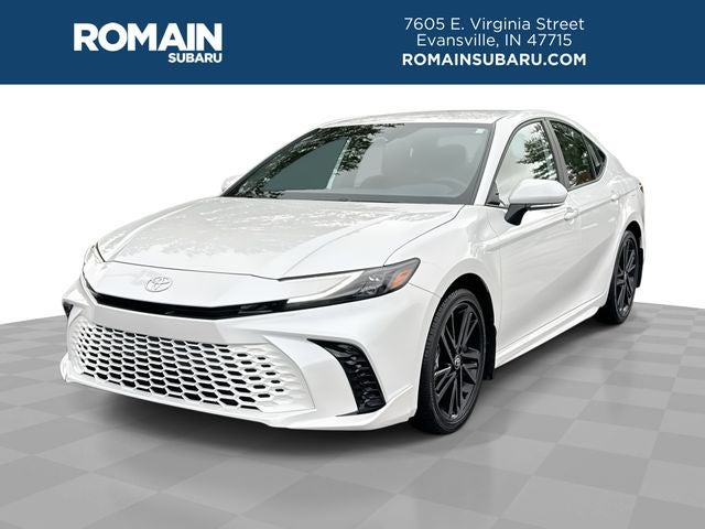 2025 Toyota Camry XSE in White — front three-quarter view