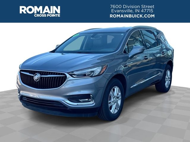 2020 Buick Enclave Essence in Satin Steel Metallic — front three-quarter view
