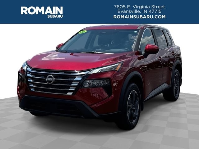 2026 Nissan Rogue SV in Scarlet Ember Tintcoat — front three-quarter view