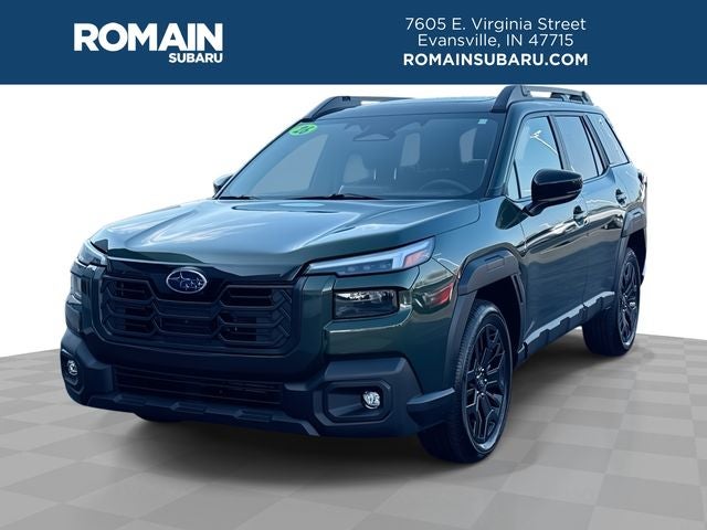 2026 Subaru Outback Limited XT in Deep Emerald Green Pearl — front three-quarter view