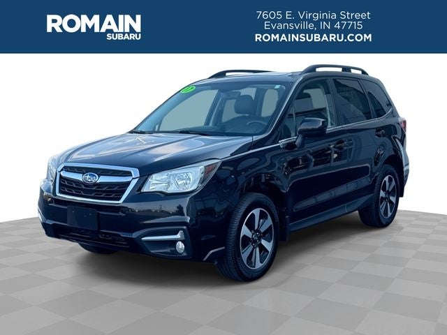 2017 Subaru Forester 2.5i Limited in Crystal Black Silica — front three-quarter view