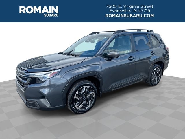 2025 Subaru Forester Limited in Magnetite Gray Metallic — front three-quarter view