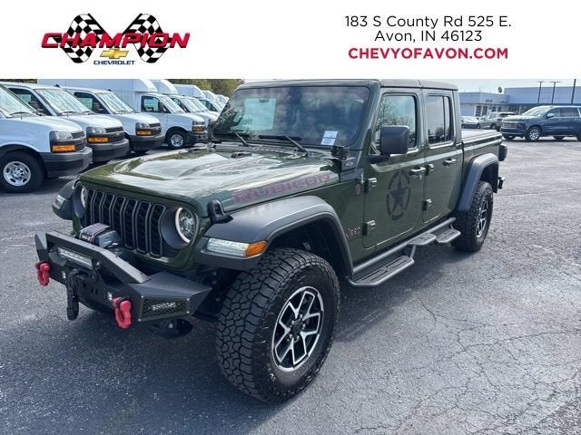 2024 Jeep Gladiator Rubicon in Green — front three-quarter view