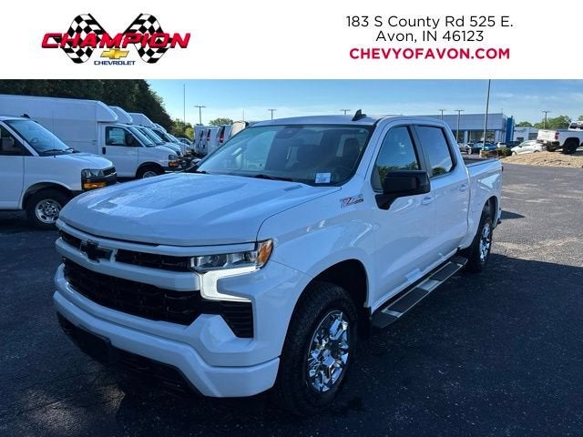 2023 Chevrolet Silverado 1500 RST in Summit White — front three-quarter view