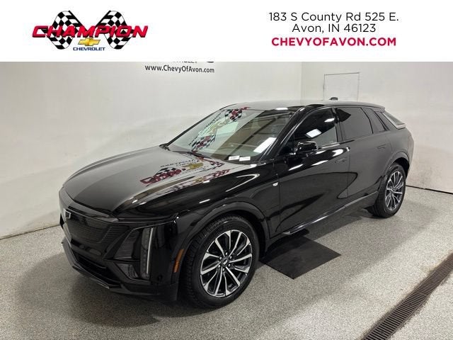 2024 Cadillac LYRIQ Sport 1 in Stellar Black Metallic — front three-quarter view