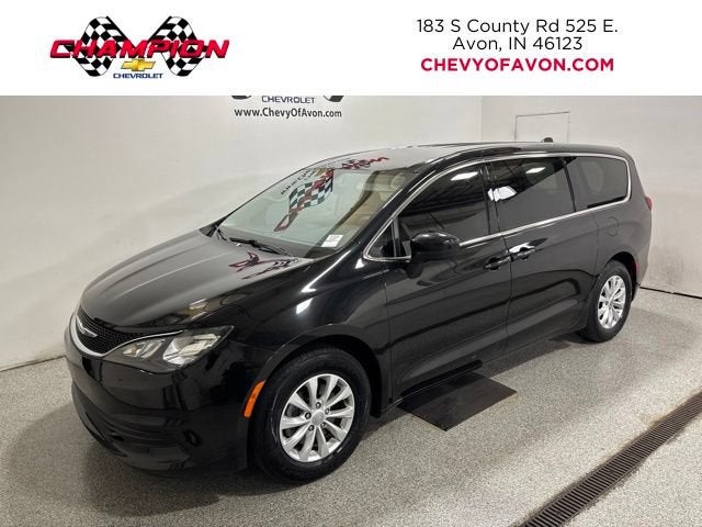 2017 Chrysler Pacifica Touring in Black — front three-quarter view