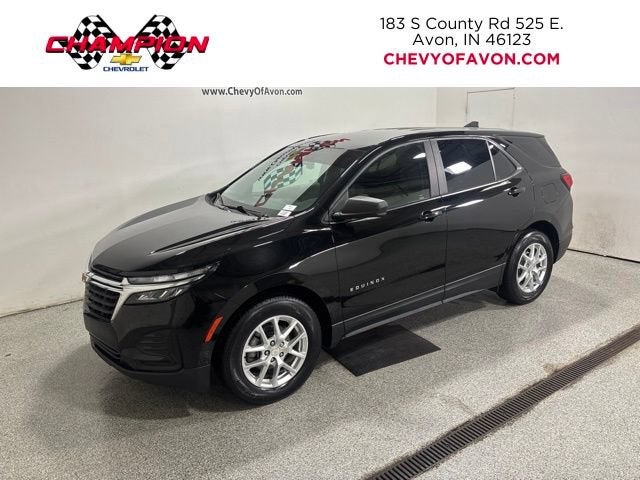 2022 Chevrolet Equinox LS in Mosaic Black Metallic — front three-quarter view