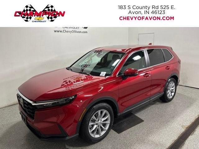 2025 Honda CR-V EX in Dark Red — front three-quarter view