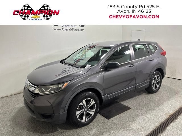 2019 Honda CR-V LX in Gray — front three-quarter view