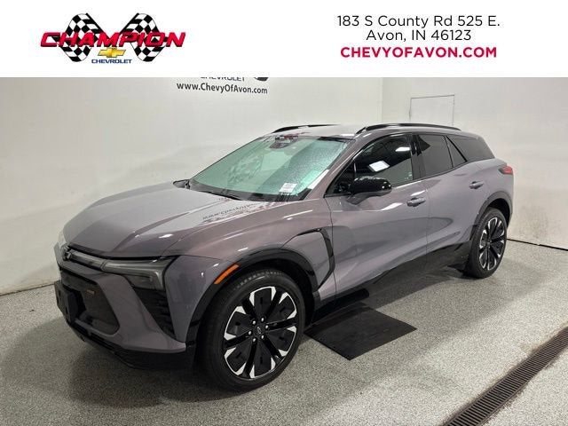 2024 Chevrolet Blazer EV RS in Galaxy Gray Metallic — front three-quarter view