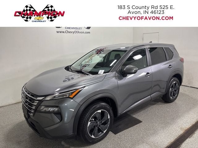 2025 Nissan Rogue SV in Gray — front three-quarter view